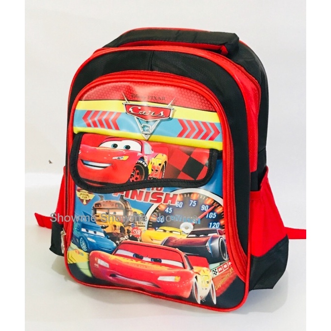 SHOWME TAS RANSEL ANAK SEKOLAH TK 14inci  KARAKTER LAKI   3 RUANG - KUALITAS PREMIUM - CARS MOVIE MCQUEEN DISNEI