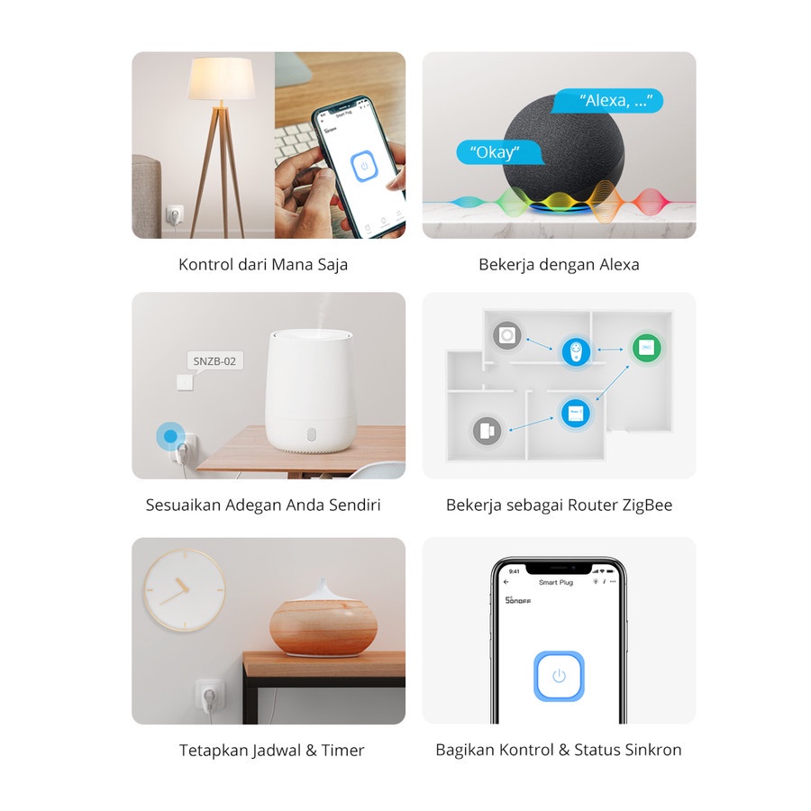 Sonoff Smart Plug S26R2ZBTPF Colokan Wireless Smart Home Steker Zigbee