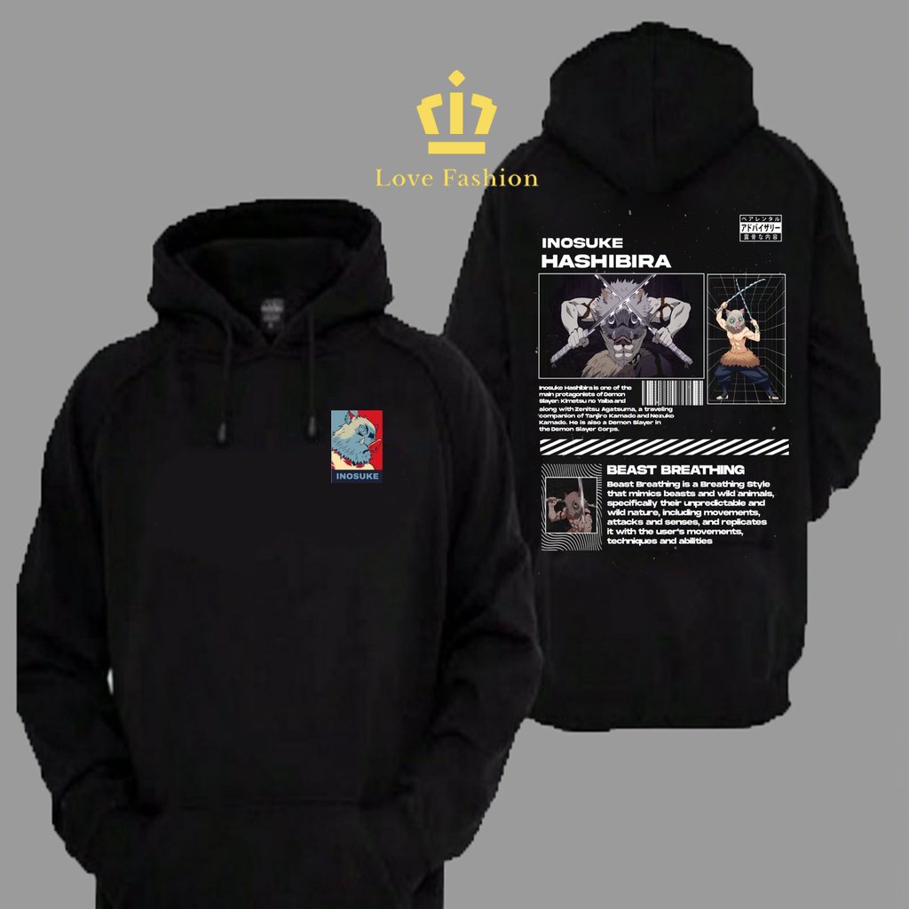 Sweater Hoodie Distro Inosuke Hashibira Beast Breating Premium Terbaru