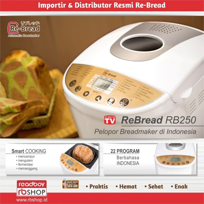 Tst Pembuat Roti Otomatis - Rebread Breadmaker Ceramic Coating Rb-250C