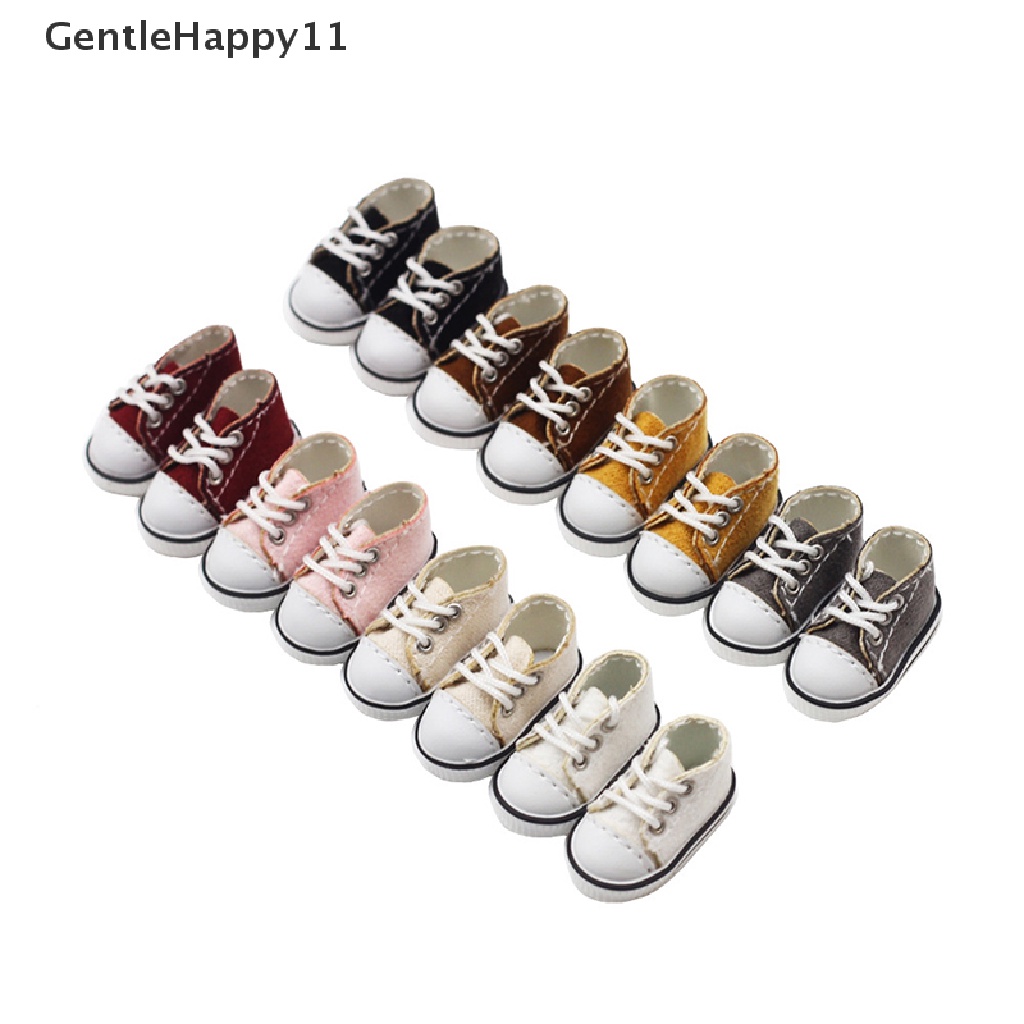 Gentlehappy 1pasang Ob11 DOD Doll Sepatu Kanvas Sepatu Olahraga Dengan Tali Sepatu Aksesoris Boneka Untuk Molly, Obitsu11 Holala, Gsc, Ymy, Ddf,1 /12 bjd Doll id