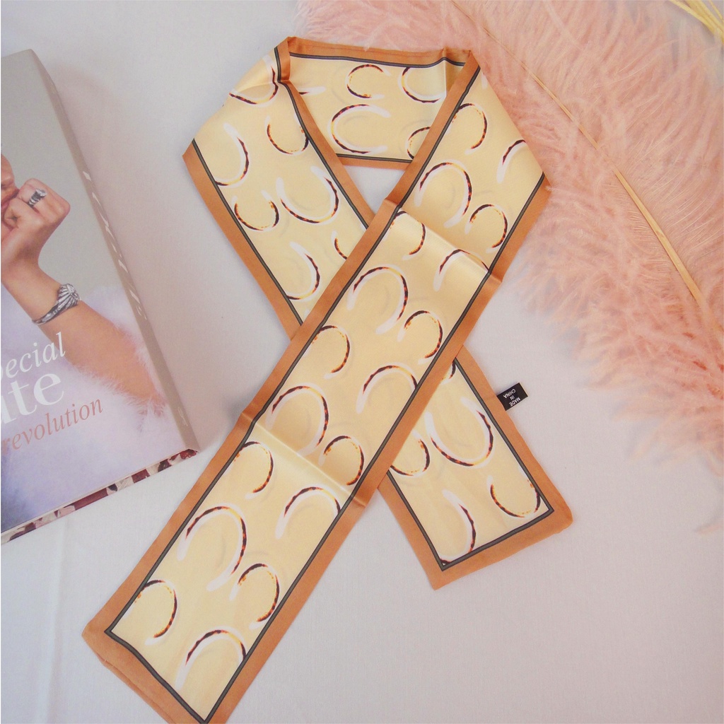 Retro Polka Dot Korea Serbaguna Kecil Syal Sutra Musim Semi Musim Panas Musim Gugur Dekoratif Kecil Syal Wanita Seni Syal Kecil Scarf shawl