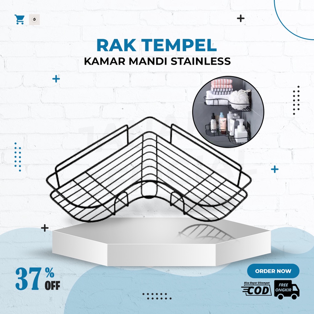 Rak Sudut Kamar Mandi Tempel Dinding Keramik Rak Dapur Besi Serbaguna Rak Sabun Kamar Mandi Rak Kama