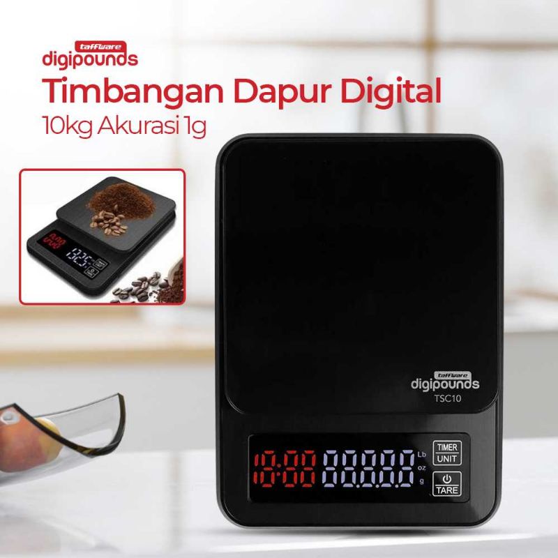 Taffware Digipounds Timbangan Dapur Mini Digital Coffee Scale LCD - TSC3/5/10 1gr - 10000gr