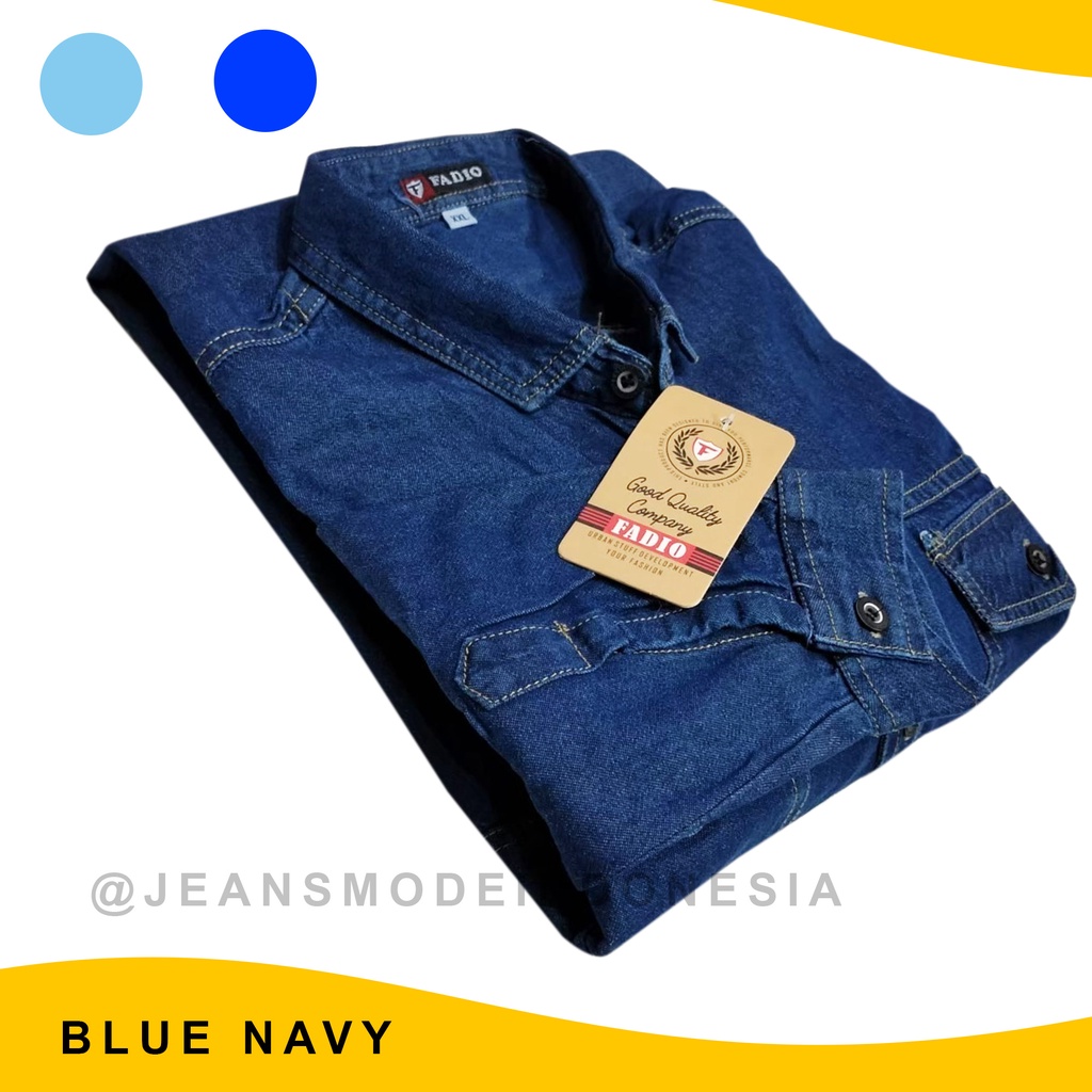 Kemeja Panjang pria motif denim Jeans terbaru berkualitas premium distro terbaru