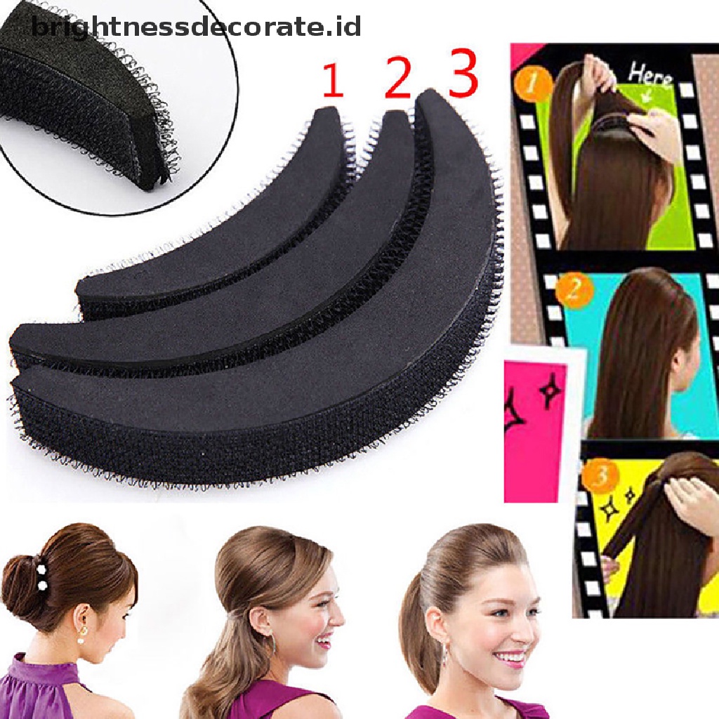 [Birth] 3pcs/set Bantalan Rambut Penambah Volume Rambut Insert Base Aksesoris Styling Rambut [ID]