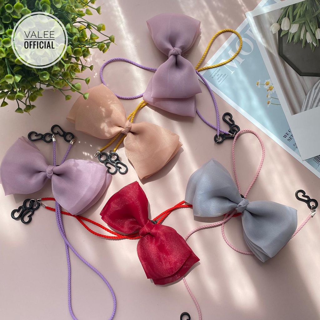 (COD) RIBBON STRAP MASK / KONEKTOR MASKER PITA BAHAN CHIFFON