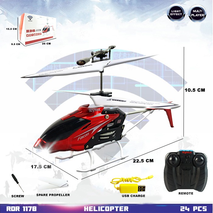 RC Heli Helikopter Helicopter Terbag Remote Remot Control Kontrol Jarak Jauh Besar Murah RDR1178