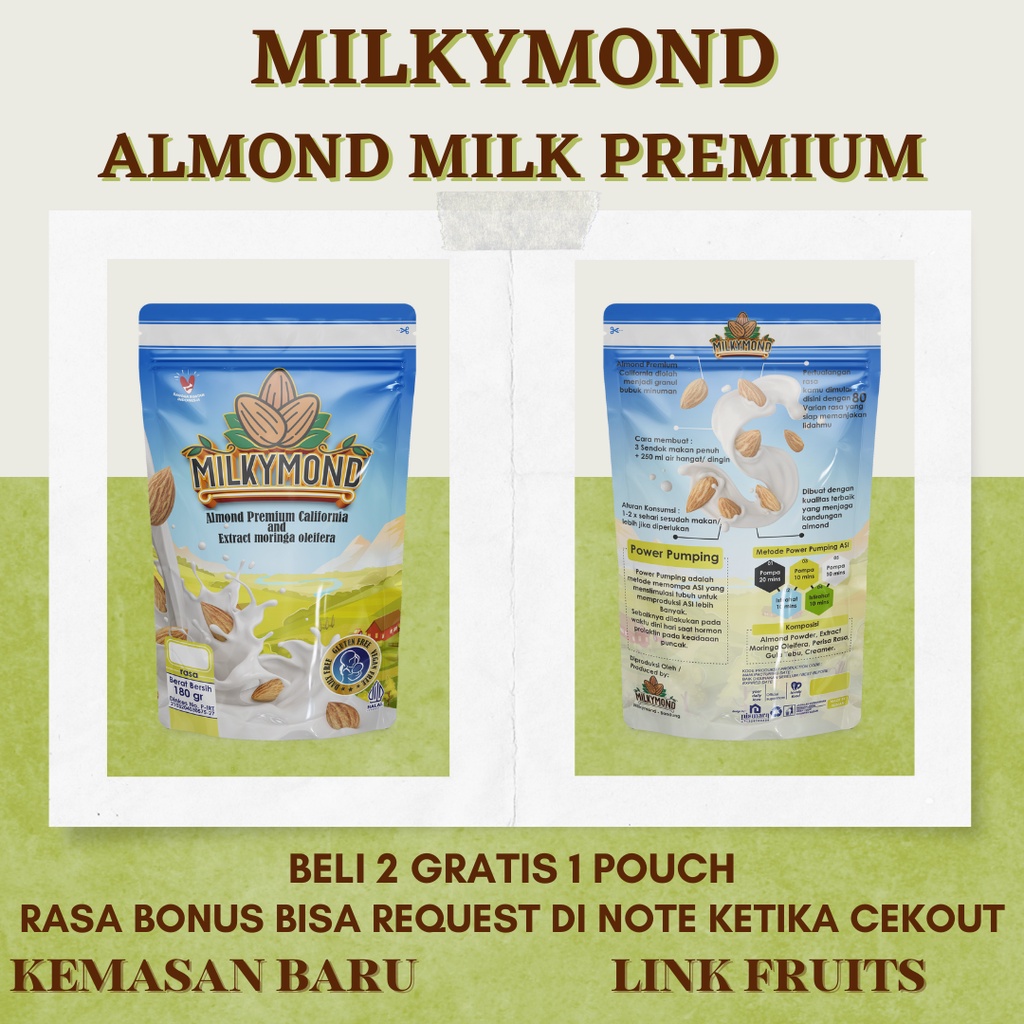 [BELI 2 GRATIS 1] Asi Booster Milkymond Almond Powder Milk Premium Almond California Variant Brown sugar &amp; Fruits