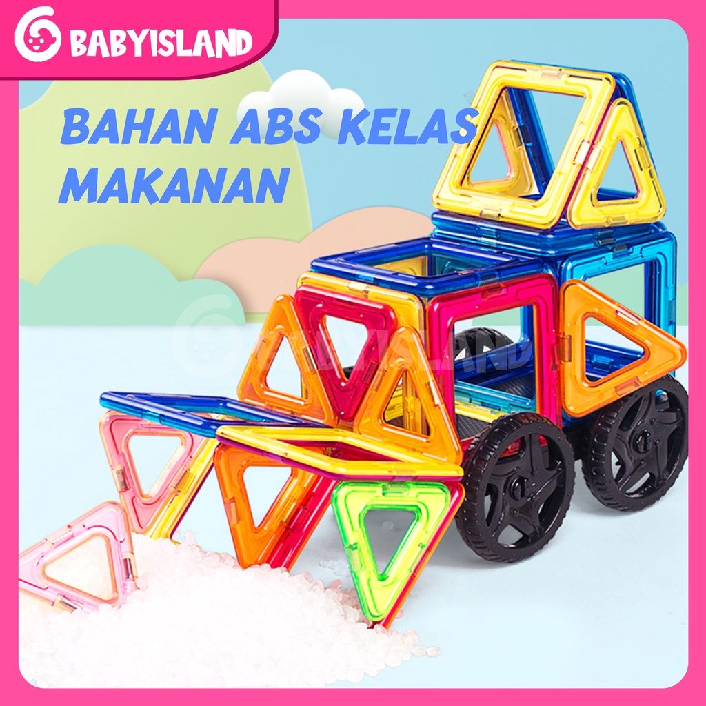 Mainan Magnetic Block Mainan Keping Magnet Susun DIY Anak Mainan Magnet Anak Edukasi