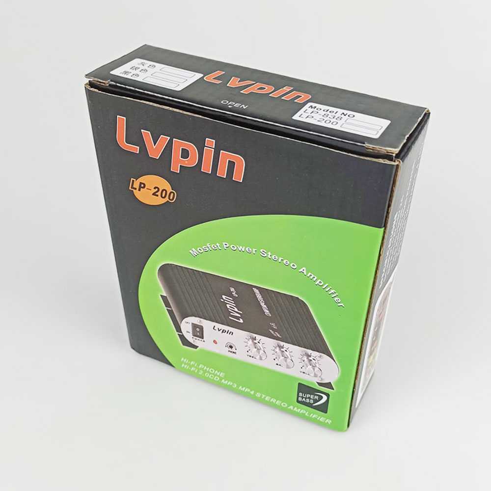 LVPIN Mini HiFi Stereo Amplifier Treble Bass Booster 12V - LP-838