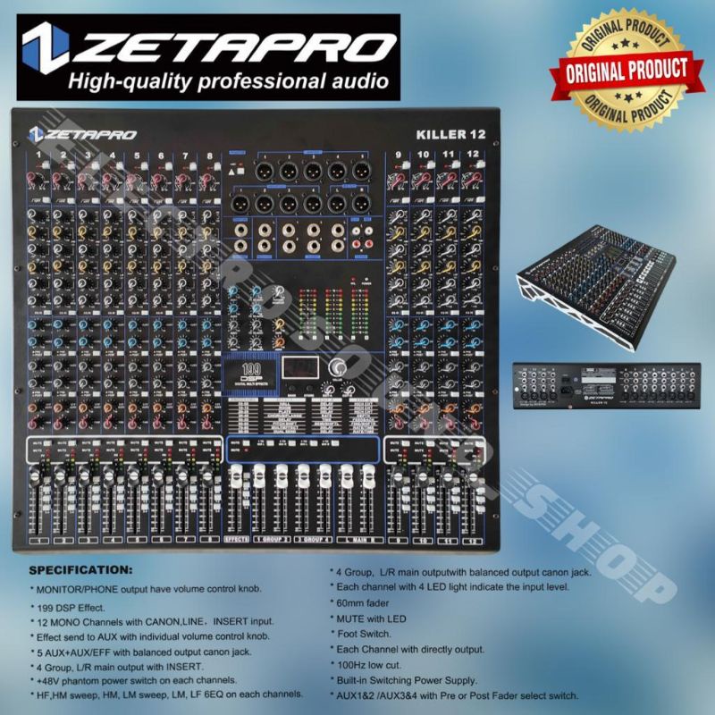 MIXER ZETAPRO KILLER 12 / zetapro killer 12 / mixer Zetapro Original
