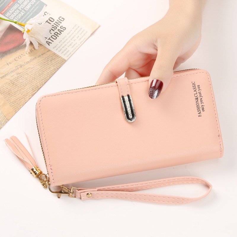 Dompet Panjang Resleting Wanita Kasual Korean Style Zipper Wallet Dompet Clutch Fashion Wanita Azgalery D86