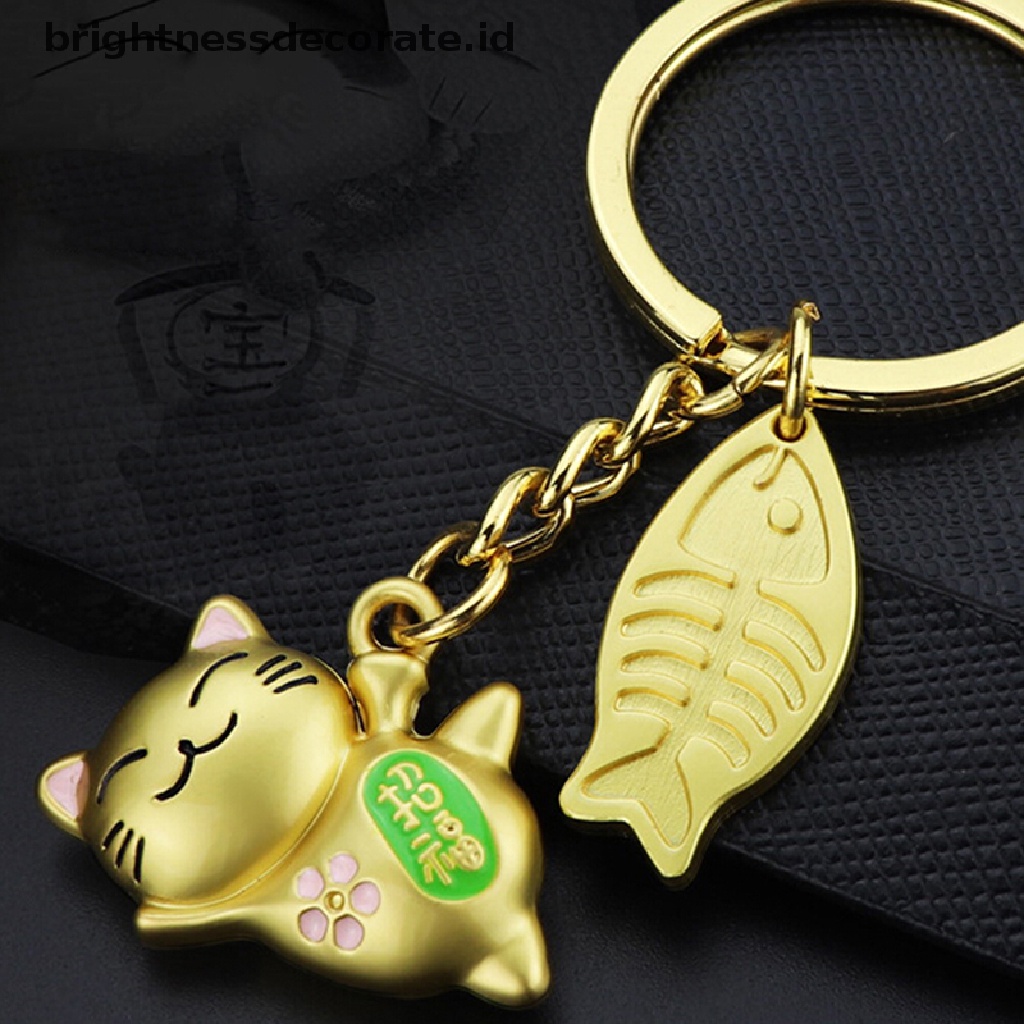 [Birth] Gantungan Kunci Kucing Lucu Gantungan Kunci Wanita Kitten Lucky Cat KeyChain Key Holder Mens Car [ID]