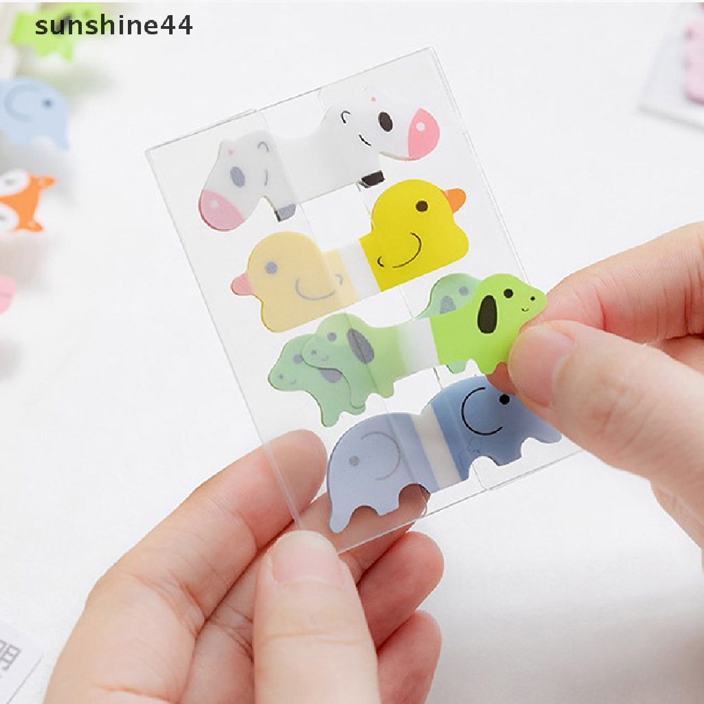 Sunshine 1pcs Stiker Indeks Tipe Laci Warna Tembus Hewan Lucu Sticky Notes Dan Memo Pad Self Adhesive Anti Air.