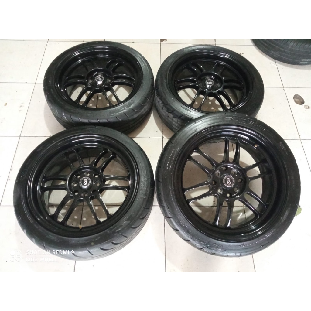 Velg Mobil Bekas Racing Ring 17 ENKEI R17X7 Lubang 4 ET40 BAN 205 45 R17