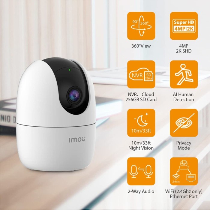 Imou Ranger 2-Smart Tracking IP Camera CCTV Wi-Fi Indoor H.265 4MP QHD