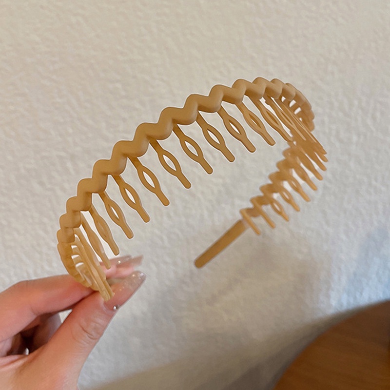 Morandi Color Hair Hoop Perempuan All-Match Tekan Rambut Kepala Gesper Ikat Kepala Gadis Frosted Gerigi Aksesoris Rambut