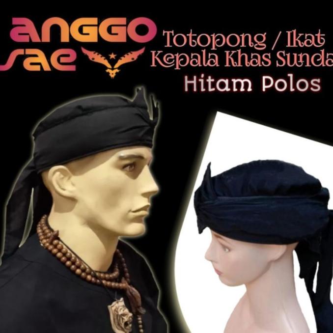 Totopong Hitam Polos Ikat Kepala Sunda