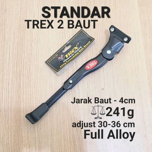 STANDAR SAMPING SEPEDA TREX 2 BAUT ALLOY ADJUSTABLE KICK STAND BICYCLE KICKSTAND JAGUL JAGRAK STANDART SAMPING 26 SAMPAI 27.5 INCH