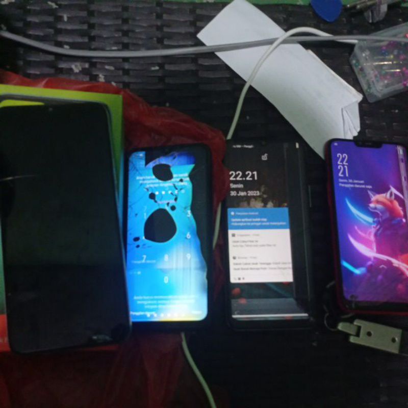 Realme c2 oppo a3s invinix hot 10 minus lcd tc lainnya normal mesin segel