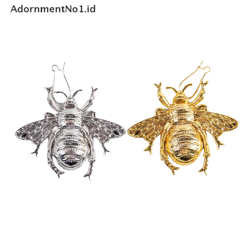 [AdornmentNo1] Sepasang Perak/Emas Besar Bumblebee Bee Anting Pernyataan Retro Minimalis Rock Klasik Aksesoris Logam Drop Ear Stud Wanita Fashion Perhiasan Hadiah [ID]