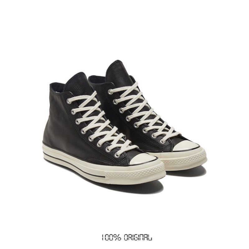 CONVERSE 70S HIGH LEATHER BLACK WHITE EGRET - 100% ORIGINAL BNIB (FREE PAPERBAG)