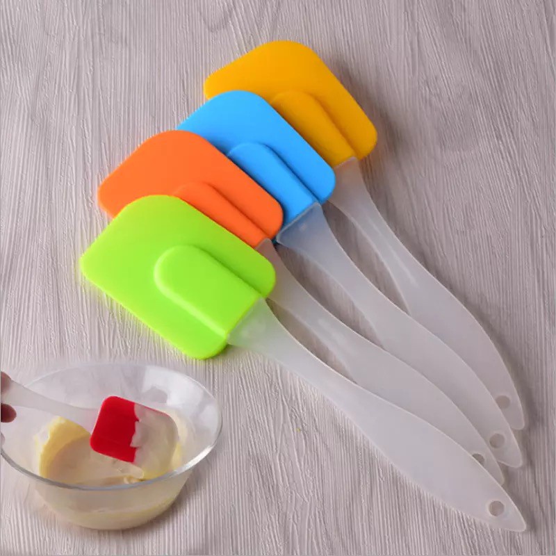 XOQ - Spatula SIlikon Tahan Panas Food Grade / Spatula Polesan Kue Gagang Bening / Spatula Silikon Silicone / Spatula Kue