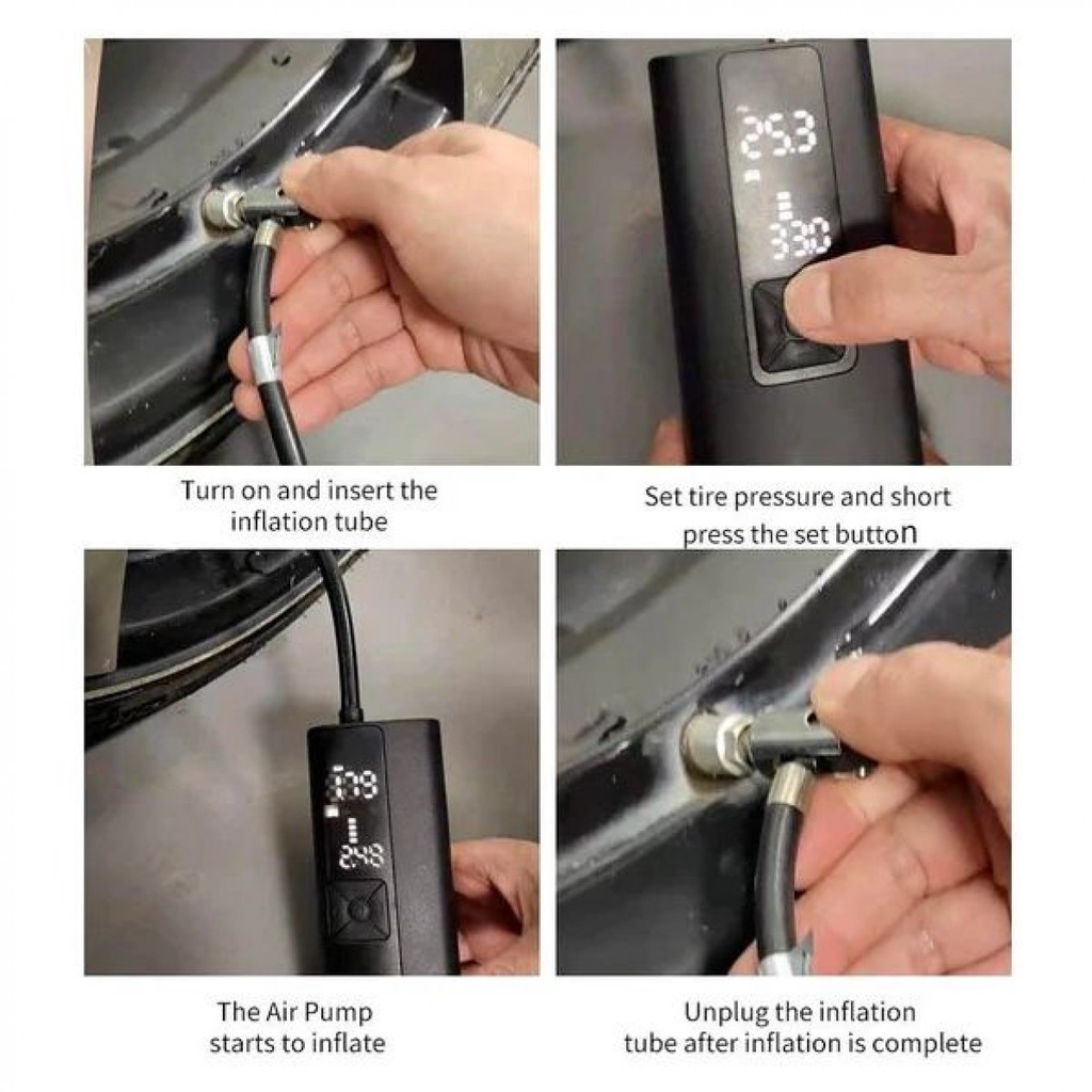 Pompa Angin Ban Udara Elektrik Digital Tire Inflator Portable 6000mAh