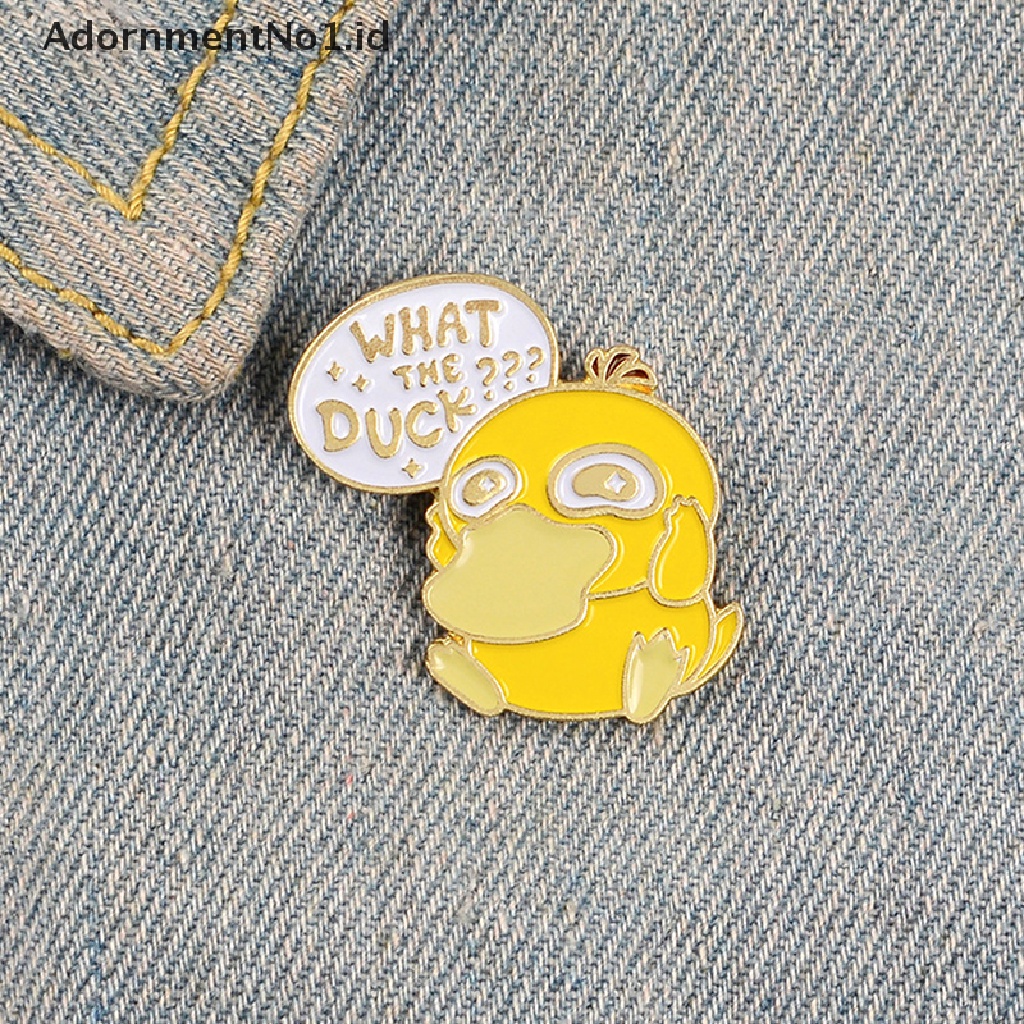 [AdornmentNo1] Bros Bebek Kuning Kecil Hewan Lucu What The Duck Cartoon Pin Enamel Brooch [ID]