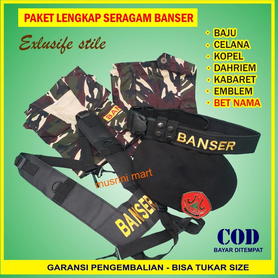 [Produk 62] Baju Seragam Pdl Banser Doreng Nasional Paket Lengkap Exlusife Tahan Luntur Jahitan Rapi