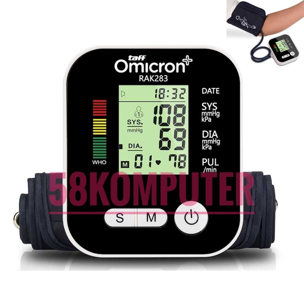Taffomicron Pengukur Tekanan Darah Tensi Electronic Blood Pressure Monitor With Voice Alat Pengukur Tekanan Darah Hitam Tensi Digital With Voice Taffomicron Tensimeter Digital Akurat Lengkap