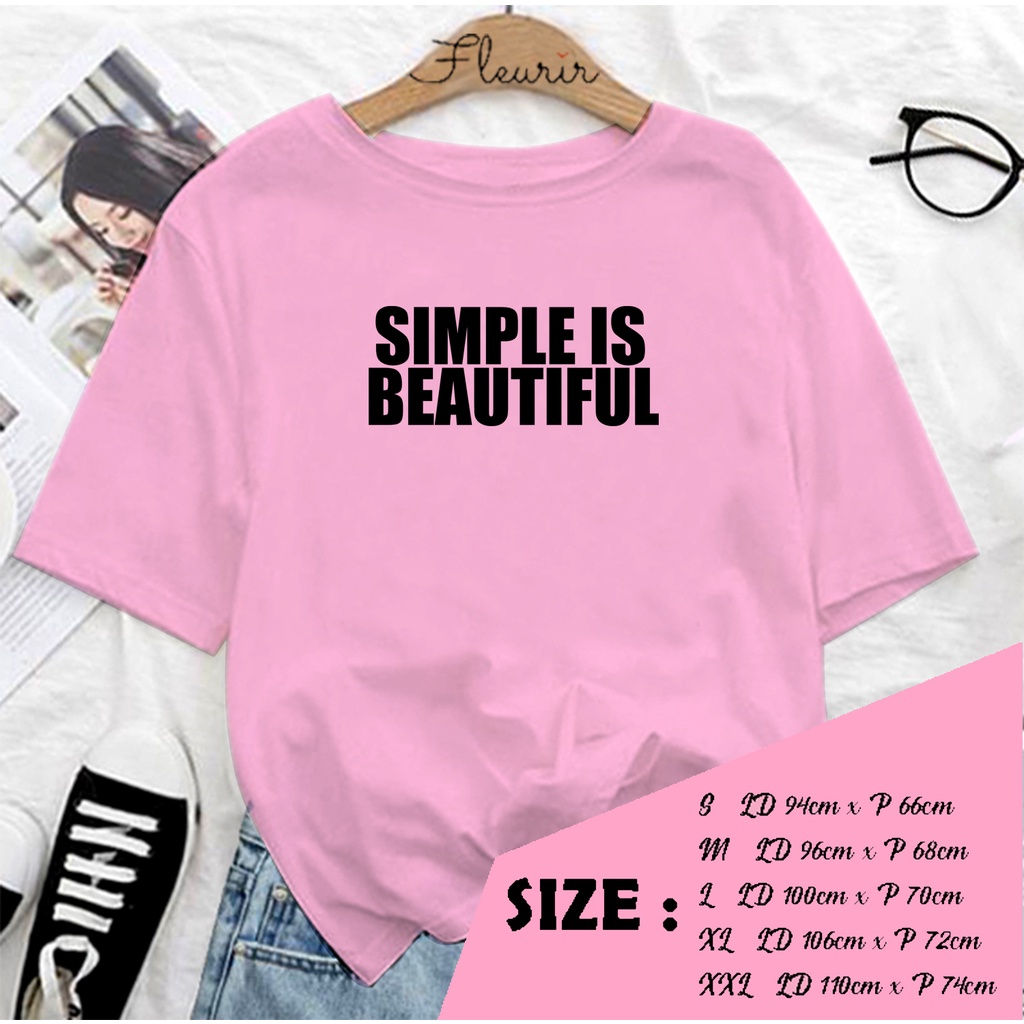 FLEURIR - COD KAOS WANITA SIMPLE PRIA REMAJA DEWASA UNISEX TSHIRT JUMBO