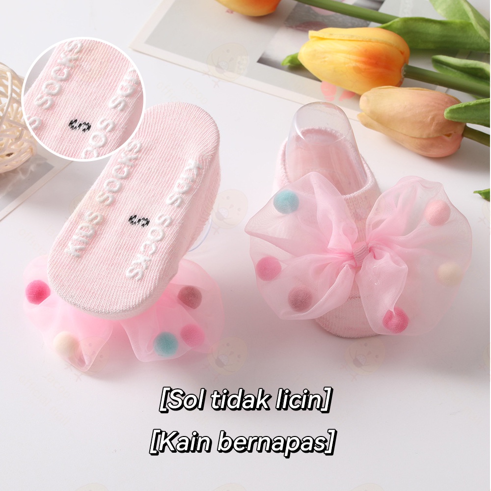 Lacoo Kaos kaki bayi anak perempuan lucu kaus kaki bayi anak motif ribbon