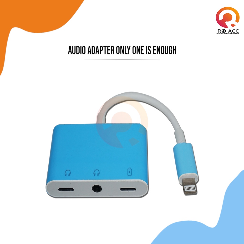 [RO ACC]  JH-010 2in1 JACK AUDIO JACK 3.5MM / LIGHTING SPLITTER WITH CHARGING SLOT