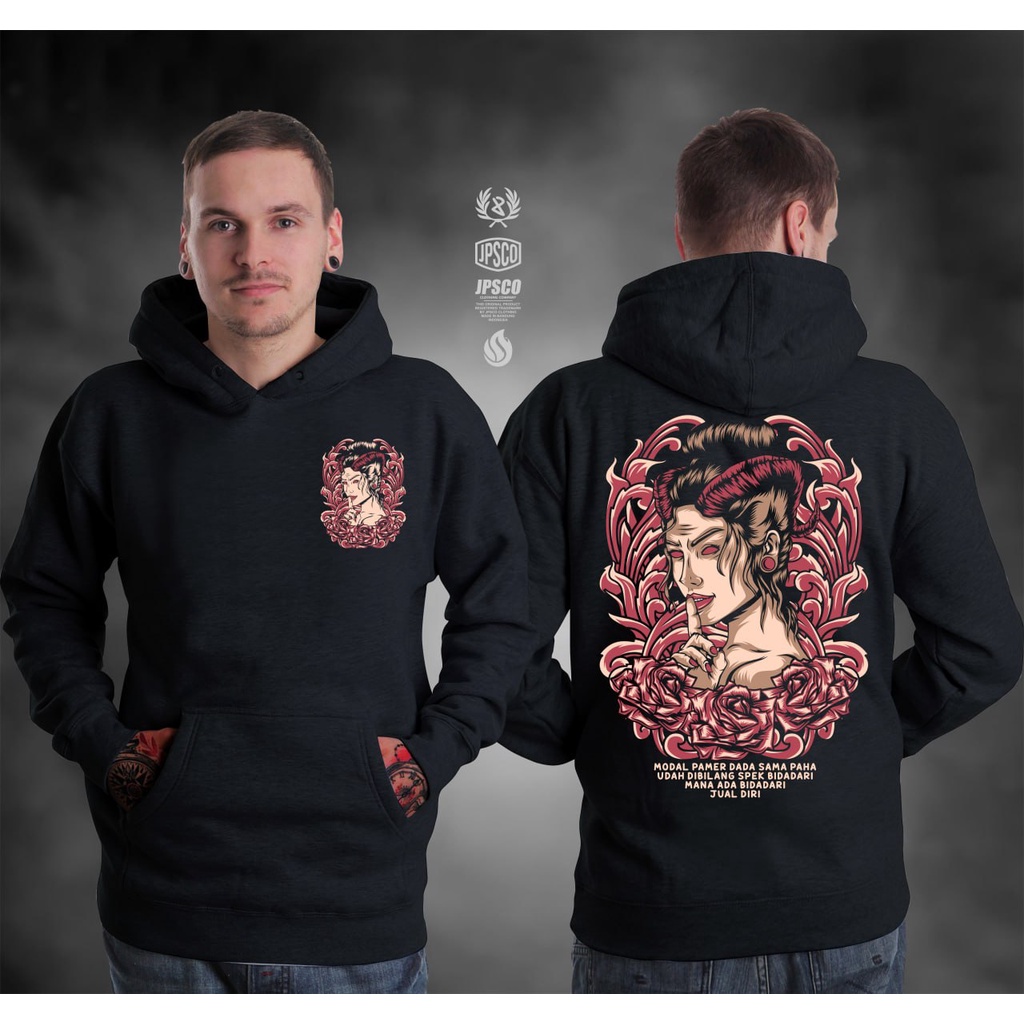 SWEATER SATANIC SPEK BIDADARI HOODIE TERBARU PAKAIAN PRIA