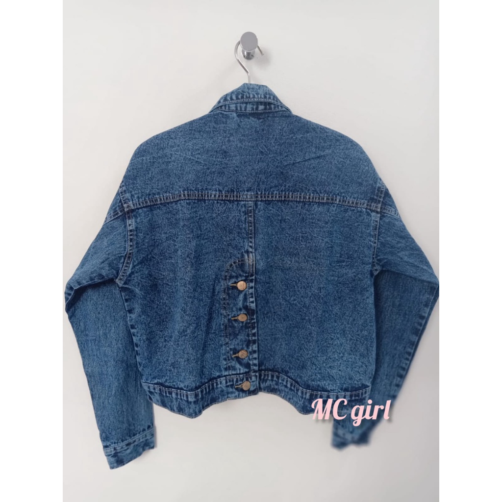 MC girl - Jaket Jeans Wanita Warna Snow / Jacket Denim Snow Kancing Belakang