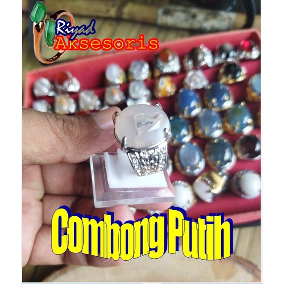 Cincin Batu Akik Combong Putih/ Combongnya asli bukan buatan (N)