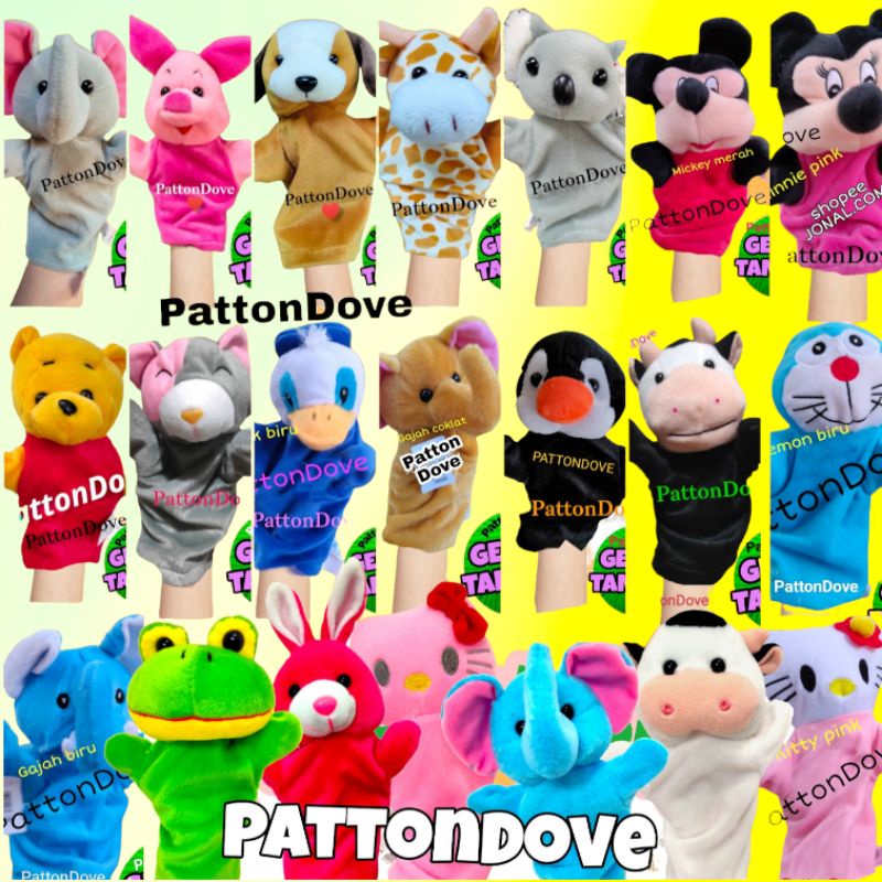 BONEKA TANGAN PREMIUM HAND PUPPET ANIMAL BINATANG HEWAN KARAKTER BONEKA DONGENG BAHAN BAGUS D