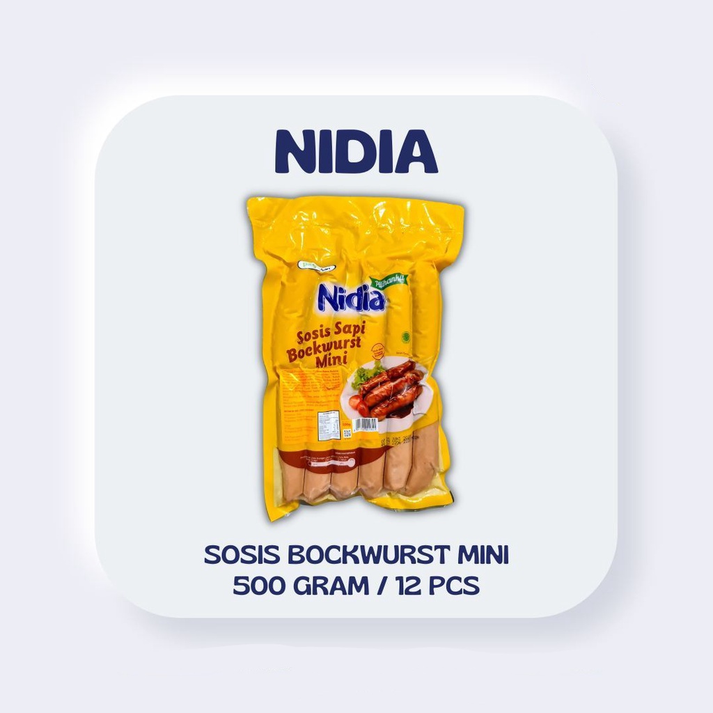 

ADDRIELLA Nidia Sosis Bockwurst Mini 500gr/Isi 12pcs | Nidia/Frozenfood/Frozenfood Murah