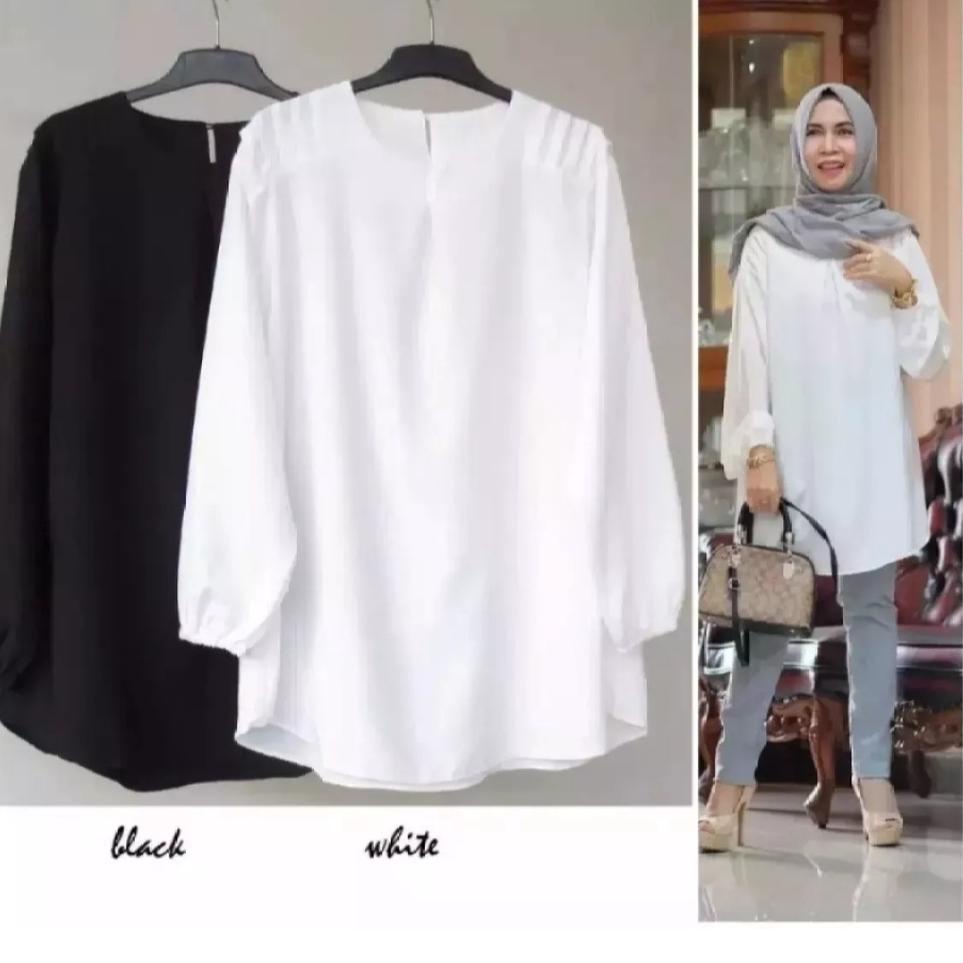 Termurah ATASAN SALMA BLOUSE / JUMBO XXXL LD 130 CM / BAJU WANITA JUMBO / REMPEL BAHU / XXXL / BAJU 