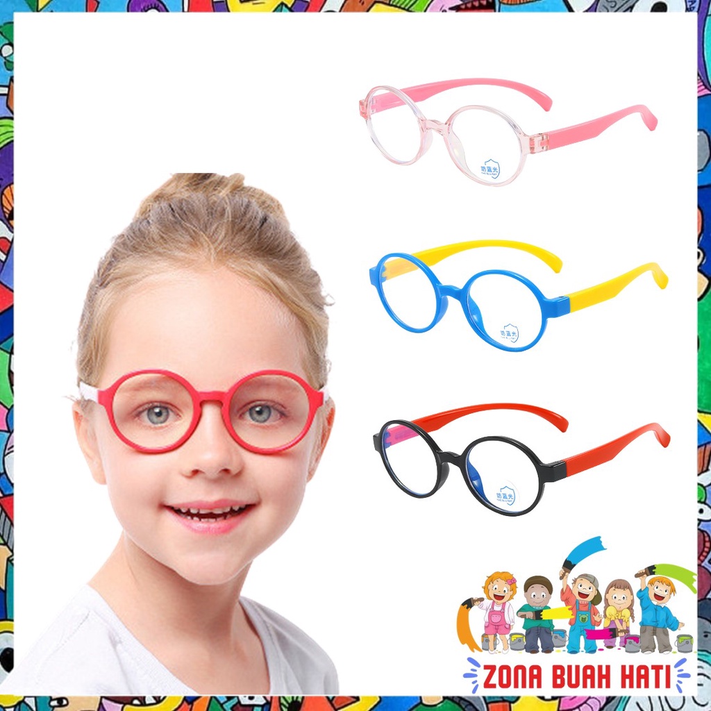 ZBH Kacamata Anak 6652 Kaca Mata Anti radiasi Anak Model Bulat High Quality Kids Sunglasses Kaca Mata Murah Import