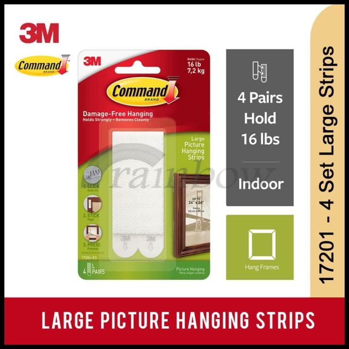 

3M Command Large Picture Hanging Strip (Strip Tempel Foto Ke Dinding)