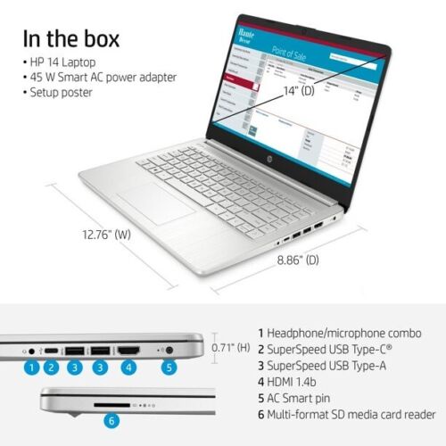 HP 14s DQ5001TU - Intel Core i5 1235U 8GB 512GB SSD IRISXE Win11+OHS 14&quot; FHD IPS FingerPrint BACKLIT