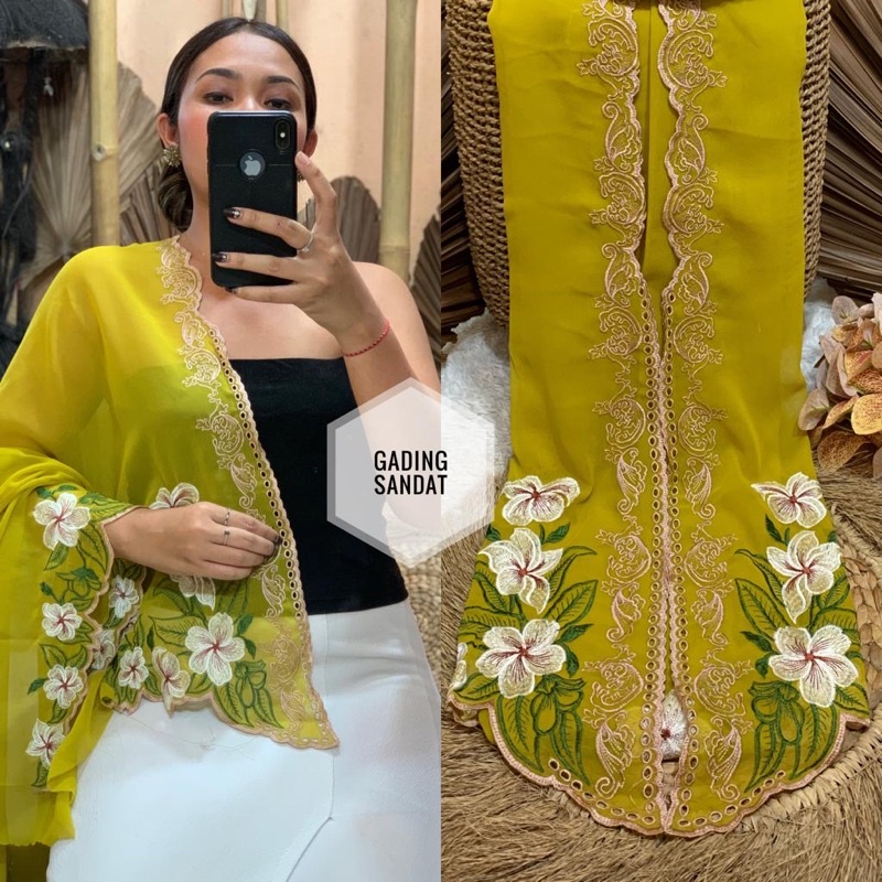 kain kebaya bordir lukis terbaru/ kain bordir kebaya bali/ kain kebaya bordir