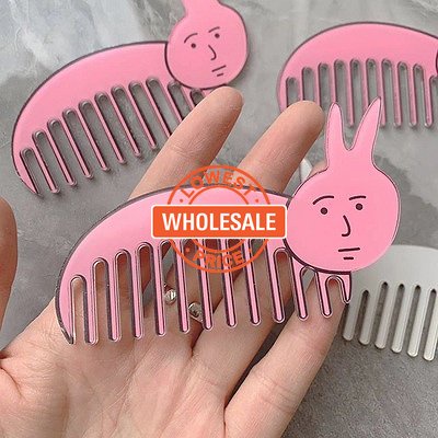 [Harga Grosir] 1pcs Sisir Kartun Lucu Ukir Pasir Sisir Kelinci Pink Sisir Portable Sisir Anti Statis Sisir Lucu Akrilik Untuk Pesta Sehari-Hari Janjian