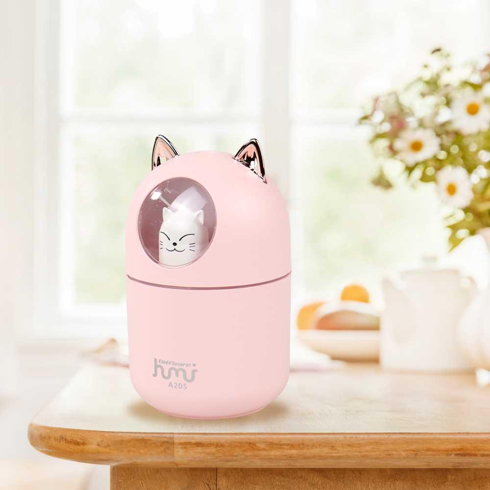 Taffware Humi Humidifier Pelembab Udara Diffuser Cute Cat 300ml - A205