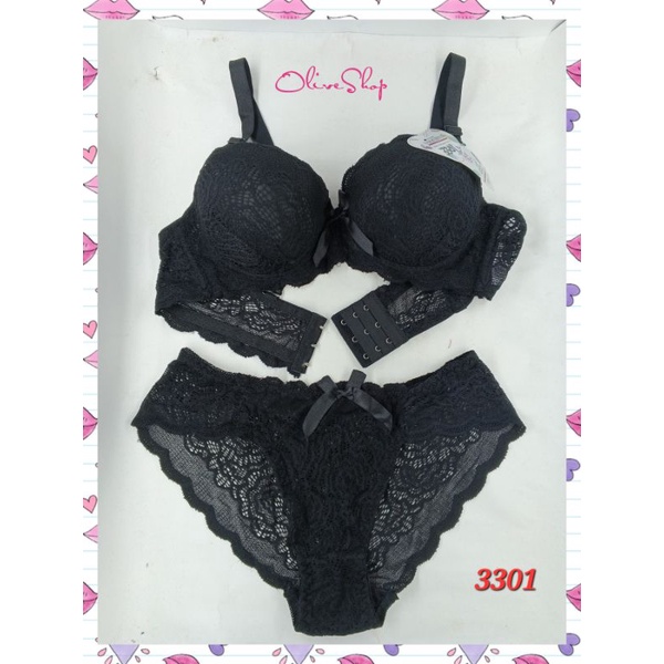 OliveShop ❤️ Set Bra Yasimei BH + CD (Celana Dalam) Sexy Full Lace Renda Brukat Murah Kode 3301 3902