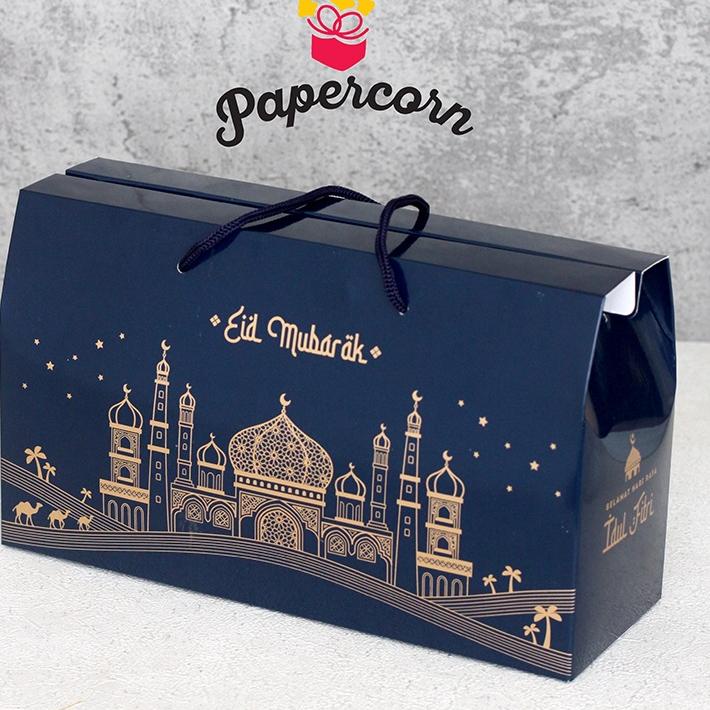 

DNL823 Gable Box Lebaran -Idul Fitri Navy Mosque Muat 3 Toples Silinder 800 gr + Free Gift Tag (ISI 10 PCS BOX) ^^