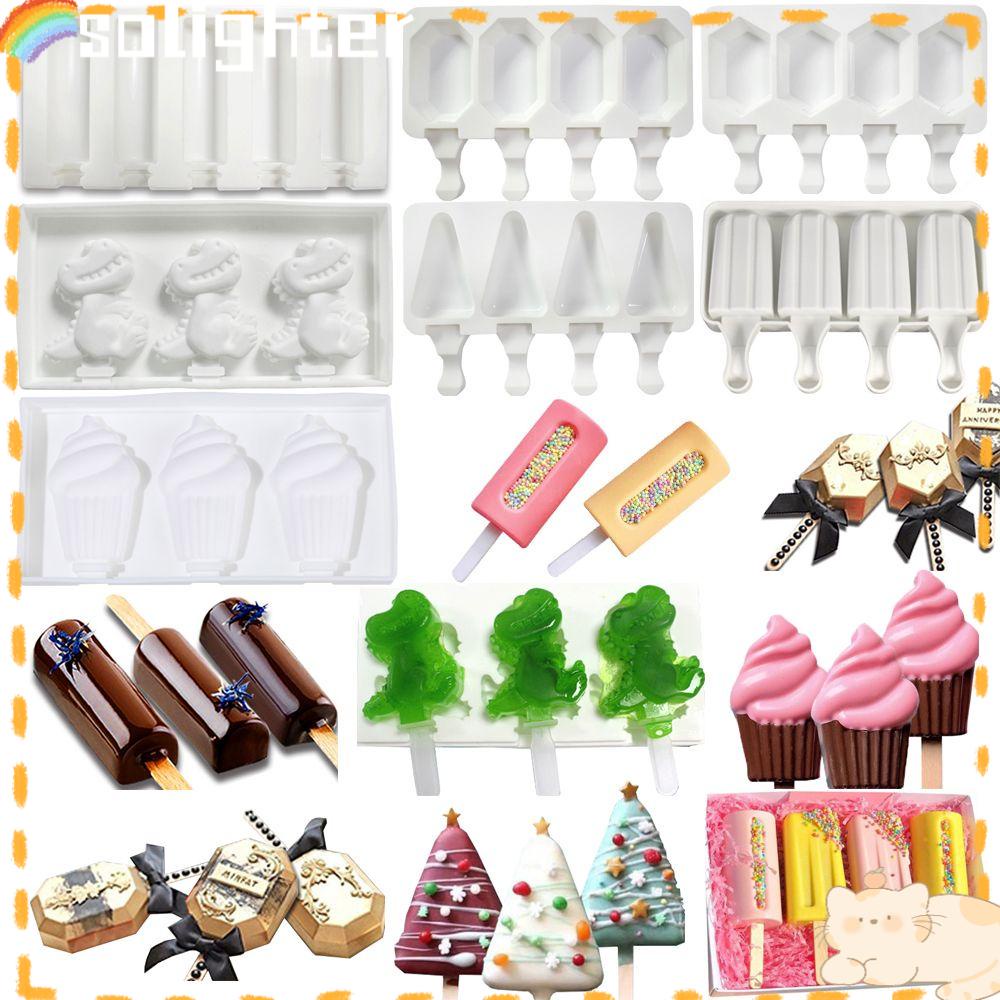 Solighter Cetakan Es Krim Silikon Dapur Coklat Jelly Ice Lolly Maker